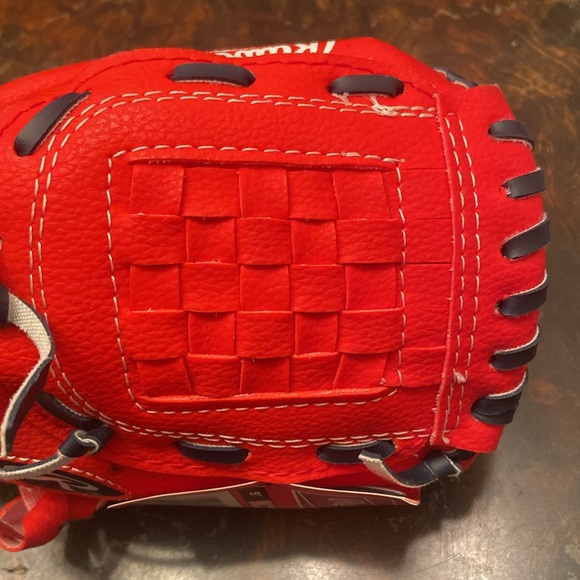 NWT Rawlings Tee Ball Glove 9” Red White Blue 3-6 yrs Players Series Baseball - Picture 5 of 11